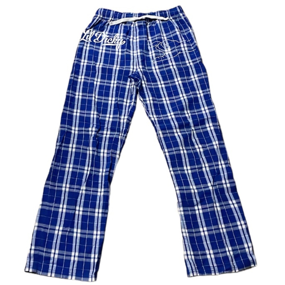 Lil Dicky blue plaid flannel pajama pants size small